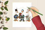 Vintage Christmas Goose Png, an Illustration by designcity5 (Thumbnail 1 of 8)