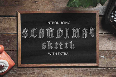Skandinav Sketch + Extras, a Blackletter Font by Spectrum Supply
