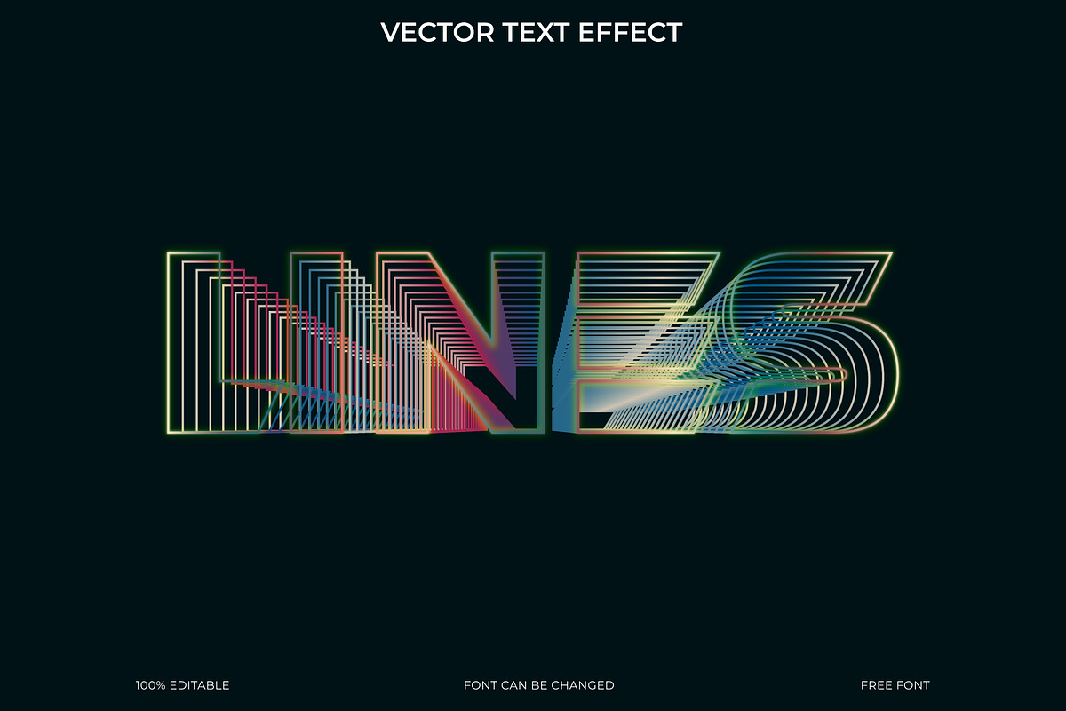 Abstract Lines Text Effect EPS, an Action Add-On by Imamul001