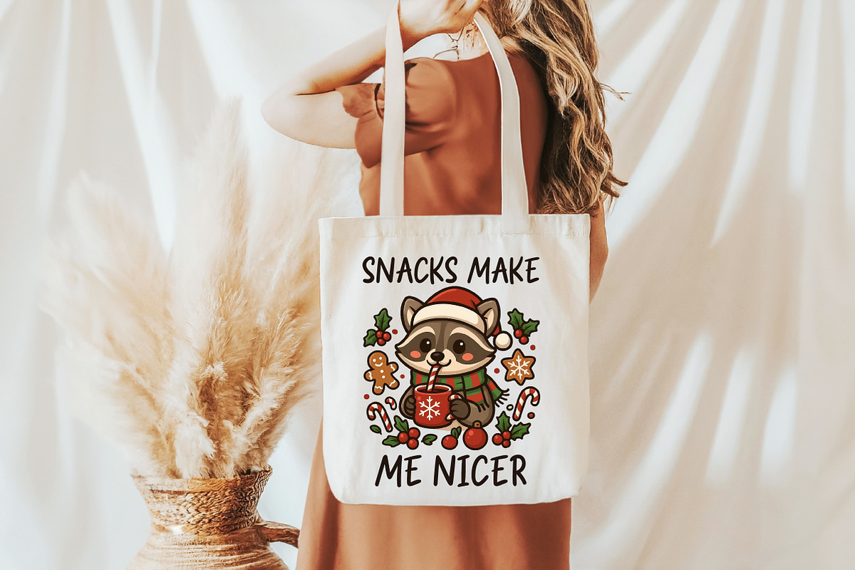 Christmas Raccoon Snacks Quote PNG, an Illustration by Daily.Designs (Photo 4 of 5)