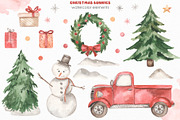 Christmas bunnies watercolor, an Animal Illustration by Marina Ermakova (Thumbnail 3 of 13)