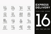 Express Delivery | 16 Thin Line Icon, an Outline Icon by Alex Blogoodf (Thumbnail 1 of 11)