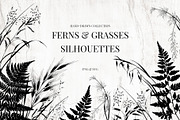 Fern and Grass Silhouettes, a Decorative Illustration by AW Studios (Thumbnail 1 of 6)
