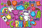 Carnival party kawaii backgrounds., a Card Template by incomible (Thumbnail 3 of 3)