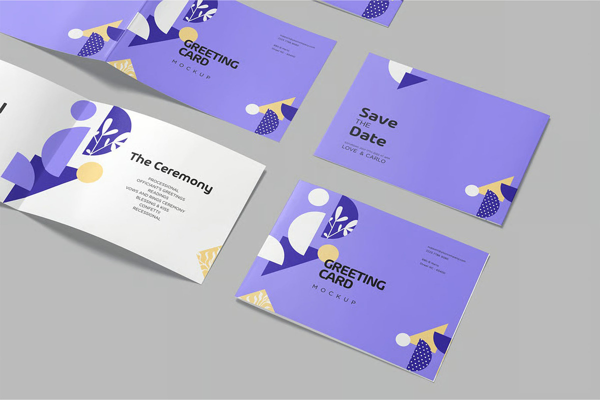 Landscape A4 2Fold Post Card Mockups, an Advertising Mockup by megostudi0 (Photo 4 of 7)