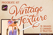 Vintage Texture Procreate Brush Kit, a Brush Add-On by The Pigeon Letters (Thumbnail 1 of 9)