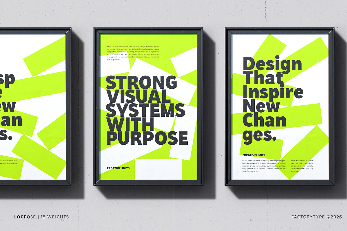 LogPose — Modern Geometric Sans, a Sans Serif Font by FactoryType Studio (Photo 7 of 10)