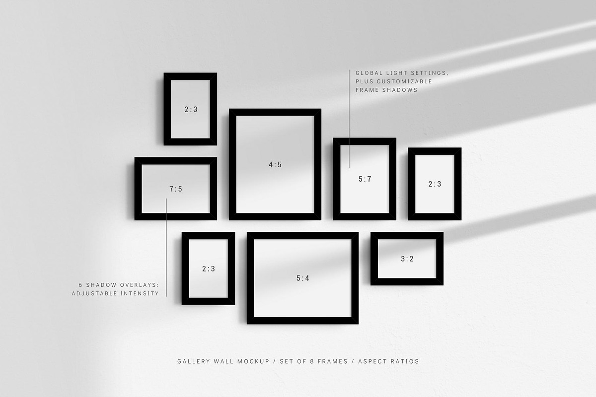 Gallery Wall Mockup | 8 Frames, a Household Mockup by DESIGN BY nube (Photo 7 of 12)