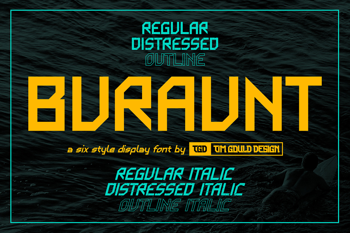 Buraunt - San Serif Display Font, a Sans Serif Font by Tim Gould Design (Photo 1 of 4)