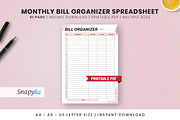 Monthly Bill Organizer Template, a Print Template by Snapybiz (Thumbnail 10 of 10)