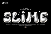 BUBBLE SILVER 3D FONT