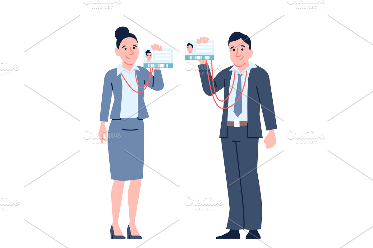 People show work id badges. Man and, a Person Illustration by LadadikArt