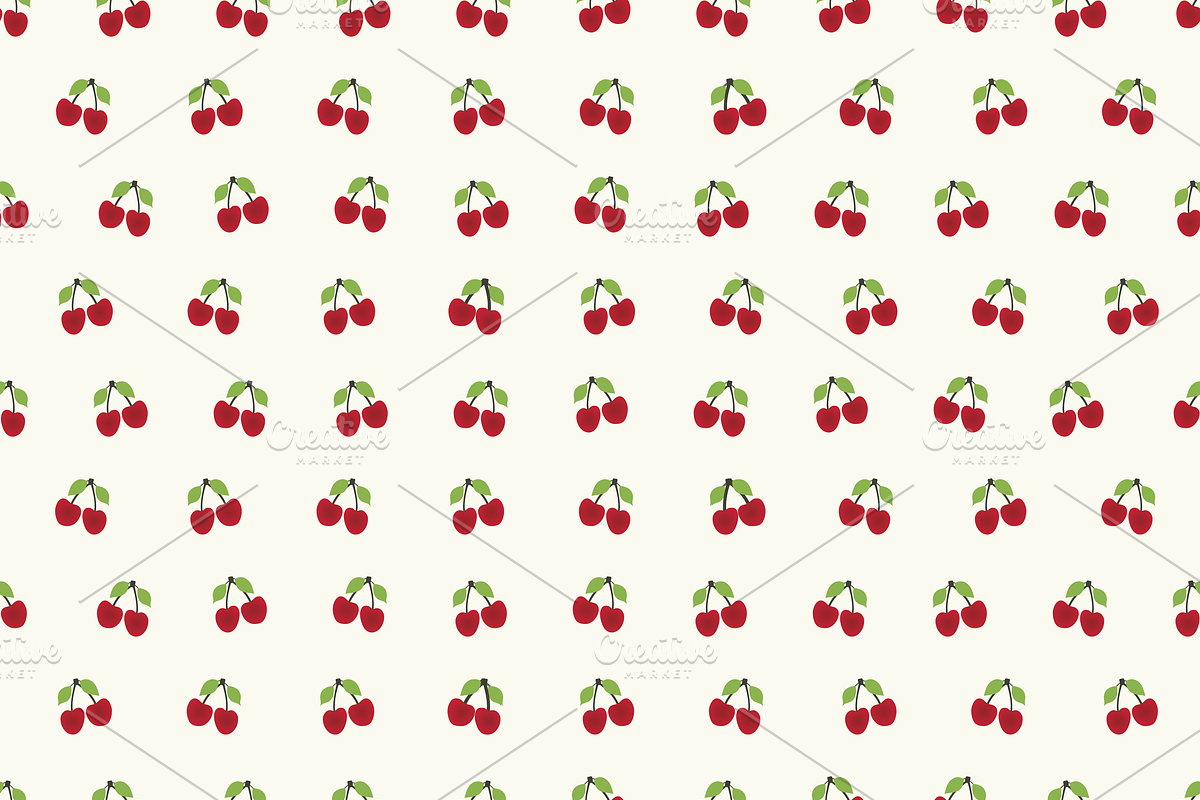 Cherry, Daisy, Lips, Seamless 10 pk, a Pattern Graphic by Amy Lynn Grover (Photo 5 of 10)