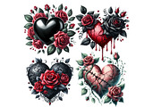 Gothic Floral Heart Clipart, an Illustration by Designworld (Thumbnail 5 of 6)