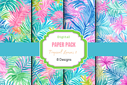 Tropical Leaves Pattern, a Pattern Graphic by Paper & Pattern Studio (Thumbnail 1 of 8)