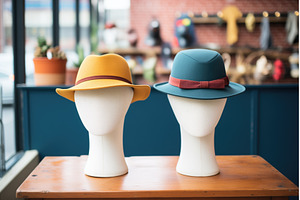 female and male hats placed next to, an Abstract Photo by Sergey Kotenev