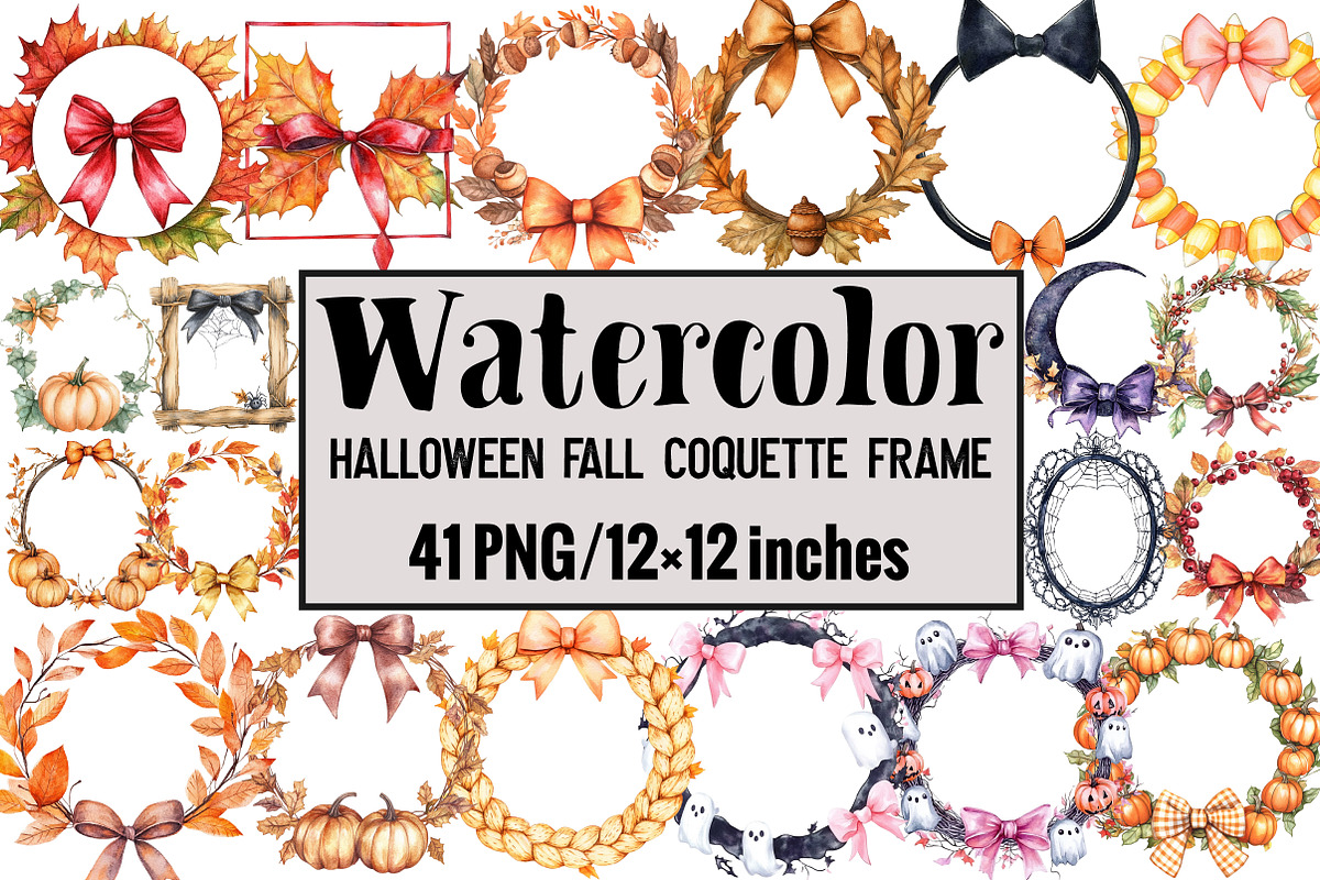 Halloween Fall Coquette Frame, an Illustration by Design Market (Photo 1 of 3)