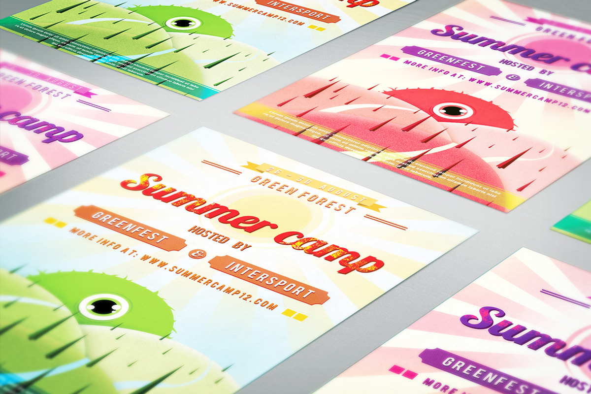 Retro Summer Camp Flyer, a Flyer Template by VectorBurn (Photo 3 of 5)