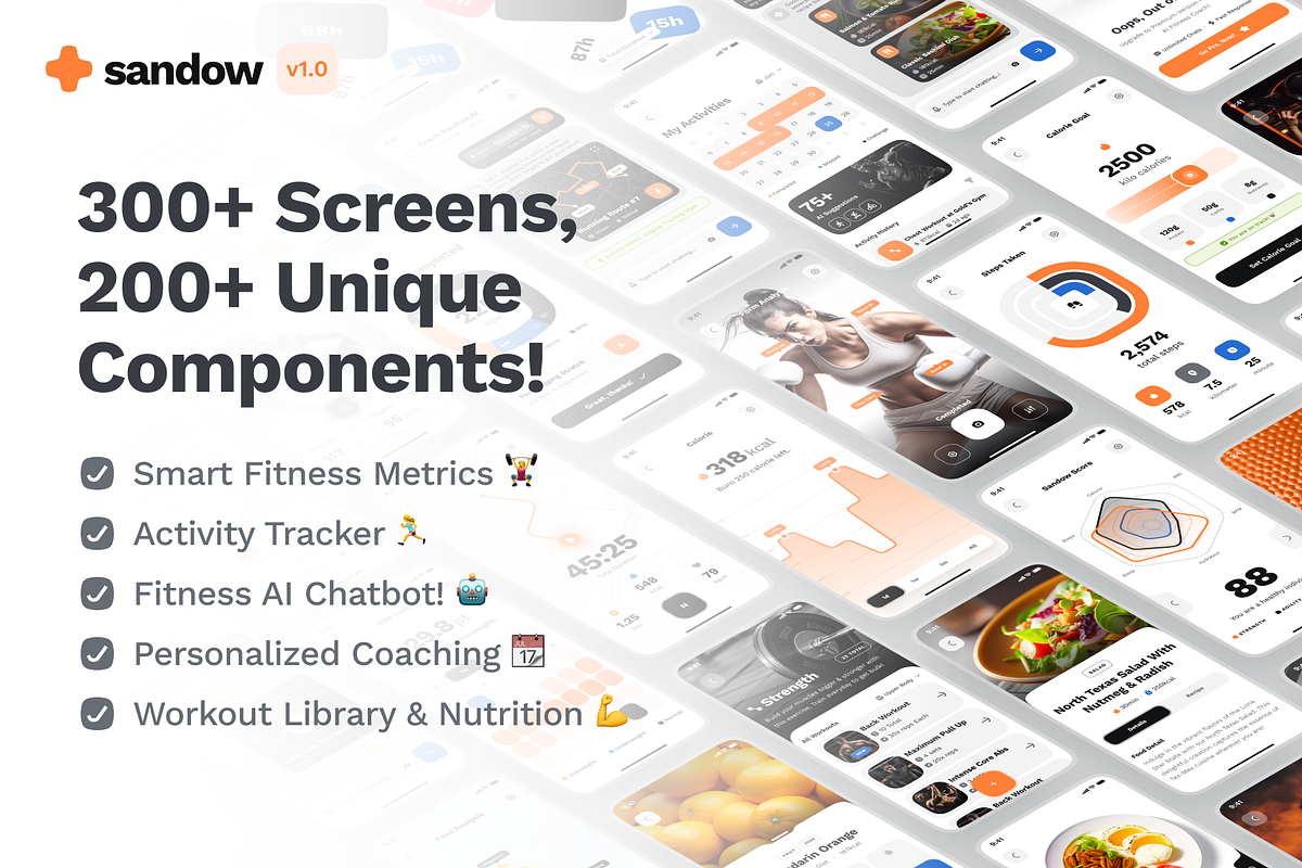 sandow UI Kit: AI Fitness & Nutrition App