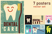 Dentistry grunge vector poster set., a Healthcare Illustration by PoPaShop (Thumbnail 1 of 8)
