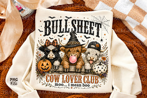 Bull Sheet Cow Lover Club Halloween, a Seasonal Illustration by Libby Wishes