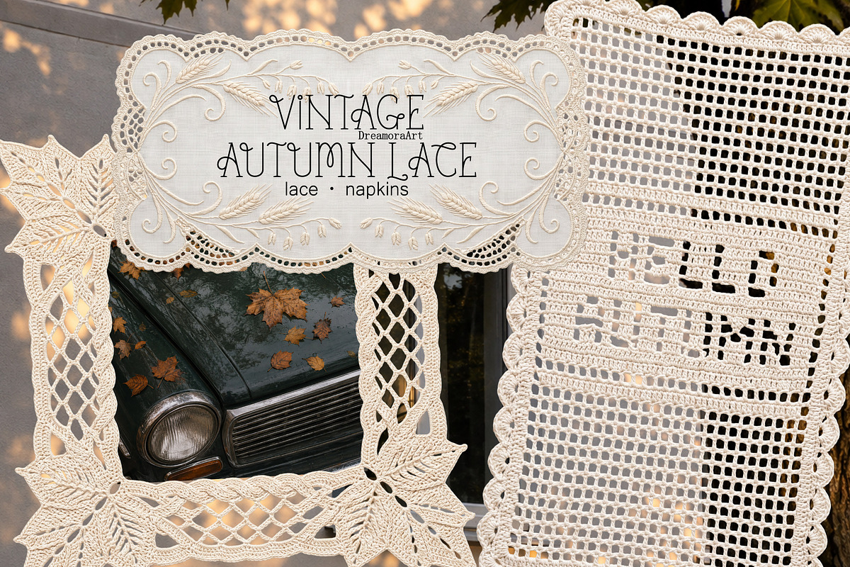 Vintage Autumn Lace Collection PNG, an Object Graphic by DreamoraArt (Photo 3 of 8)