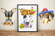 10 watercolor dog portraits. Set 15, an Animal Illustration by Watercolor fantasy (Thumbnail 4 of 5)