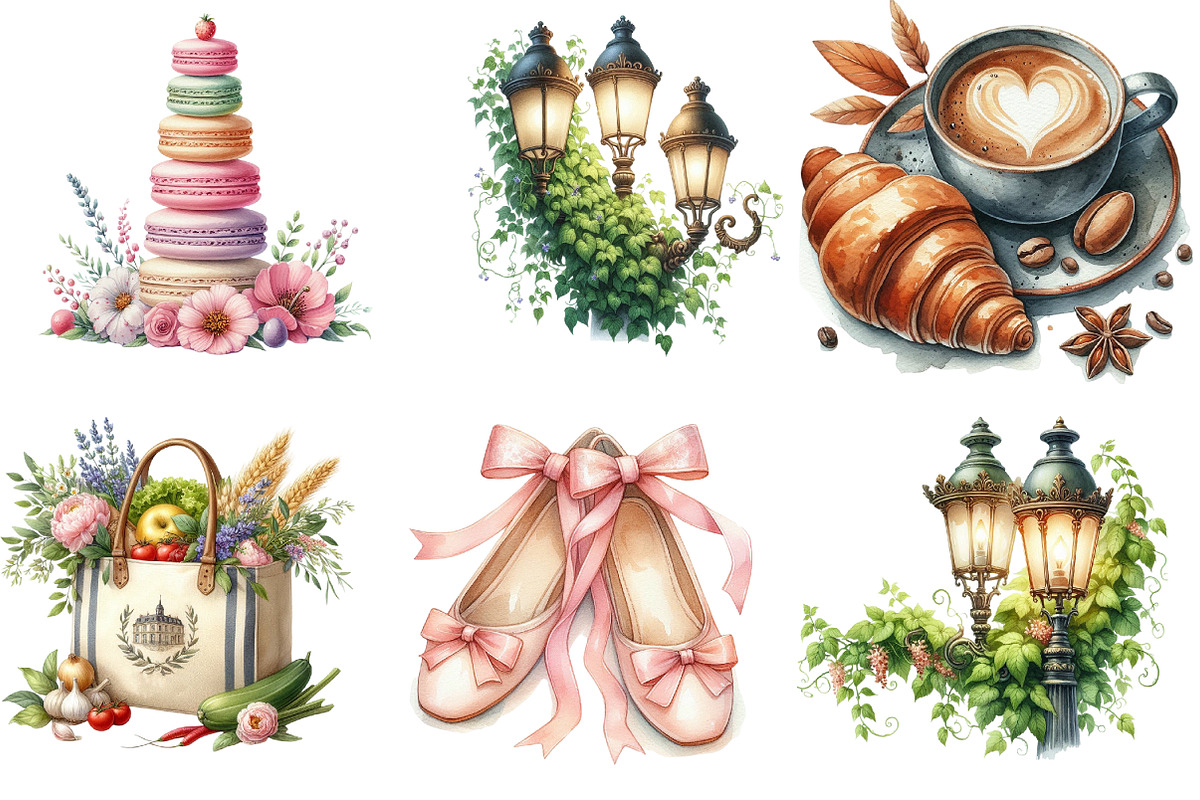 Parisian Summer Clipart, an Illustration by DreamArtGraphic (Photo 3 of 4)