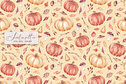 Watercolor Fall Pumpkins Pattern, a Pattern Graphic by SirenaArt (Thumbnail 4 of 13)