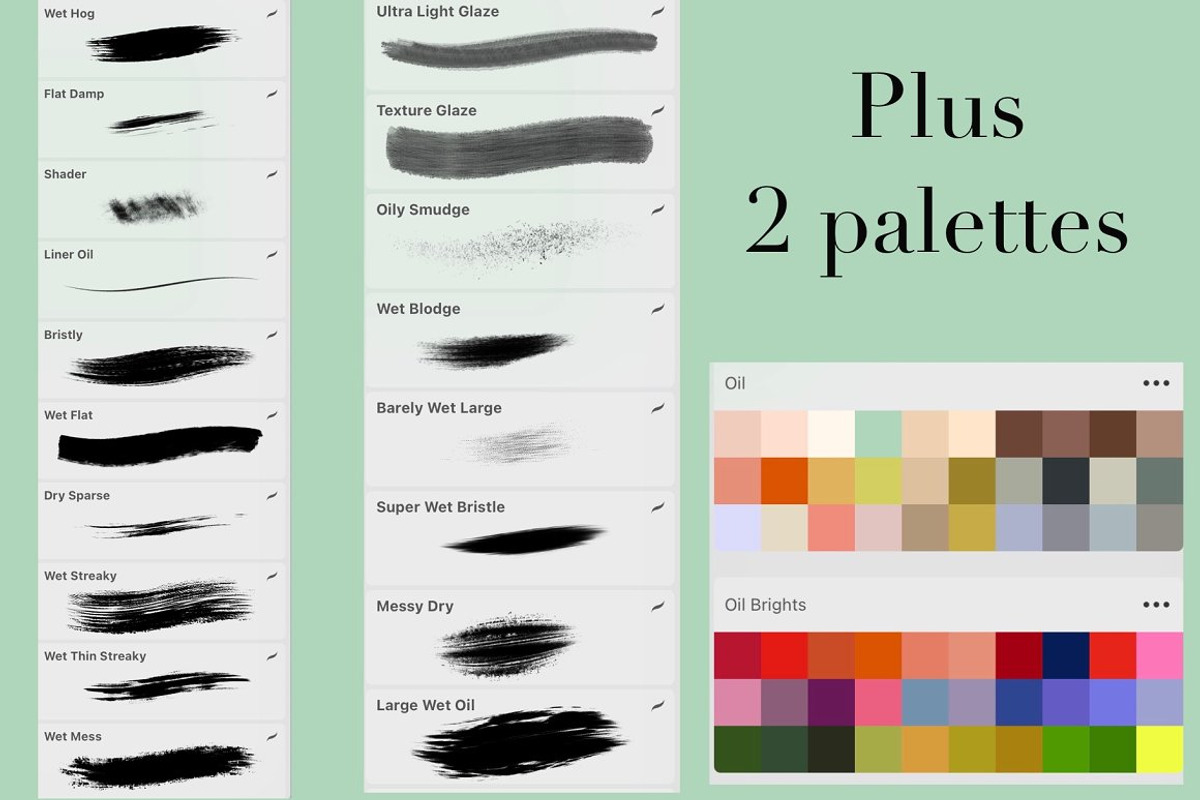 Oil Brush Collection for Procreate, a Brush Add-On by KJP Designs (Photo 6 of 6)