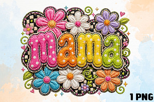 Yarn Floral Mama, Mothers Day PNG, a Transportation Illustration by DreamCafeArt