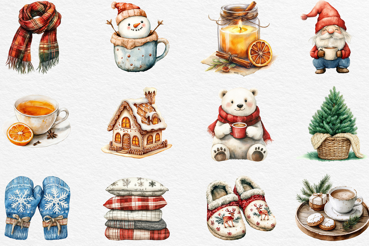 Cozy Christmas Sublimation Clipart, an Illustration by Black Bird Studio (Photo 4 of 6)