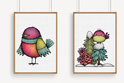 Whimsical Winter Bird Clipart, an Illustration by Libby Wishes (Thumbnail 4 of 7)