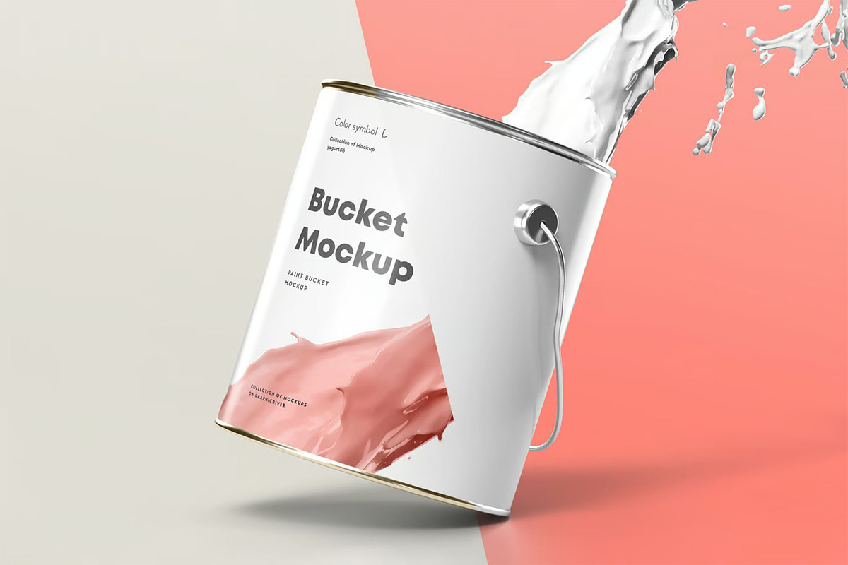 Paint Bucket Mock-up, a Product Mockup by zippypixelstudio (Photo 7 of 12)