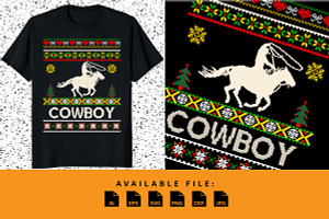 Ugly Christmas Cowboy Merry Xmas