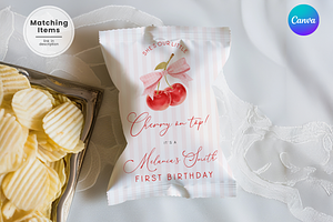 Cherry on Top Chip Bag Wrapper, an Invitation Template by Digital_Mind