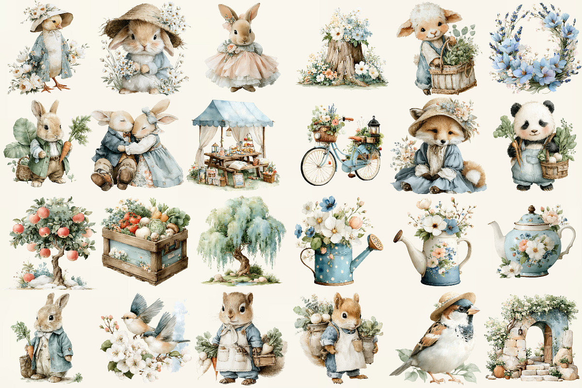 Watercolor Little Valley Stories, an Illustration by DreamCafeArt (Photo 3 of 6)