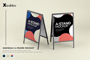 A-Stand and Board Mockup, an Advertising Mockup by Xtrahive