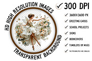 Whimsical Spring Fairy Clipart Png, an Illustration by Craft Nest (Thumbnail 2 of 11)