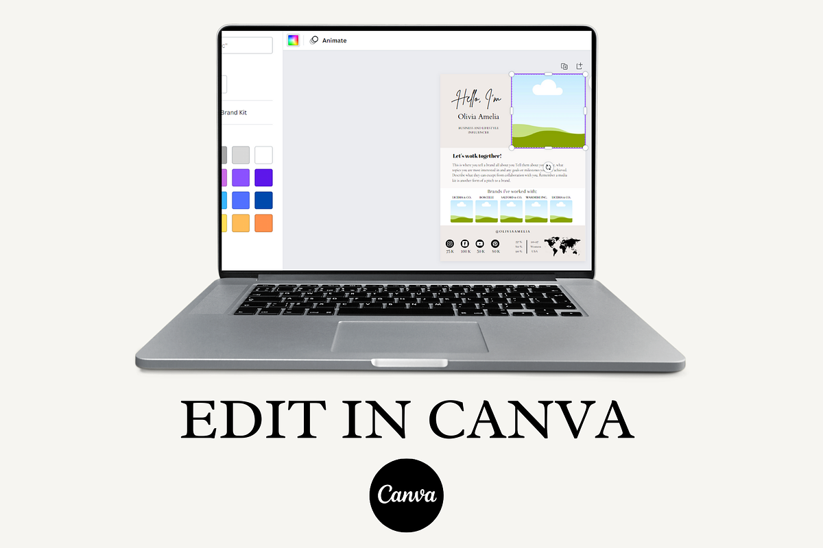 1 Page Media Kit Canva Template, a Social Media Template by Daily Creative (Photo 4 of 5)
