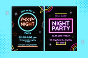 Neon Party Invitations Templates, a Templates & Theme by TemplateCastleStore (Thumbnail 2 of 9)