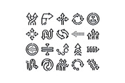 Black line arrow icons set for, an Object Graphic by pikepicture (Thumbnail 1 of 3)