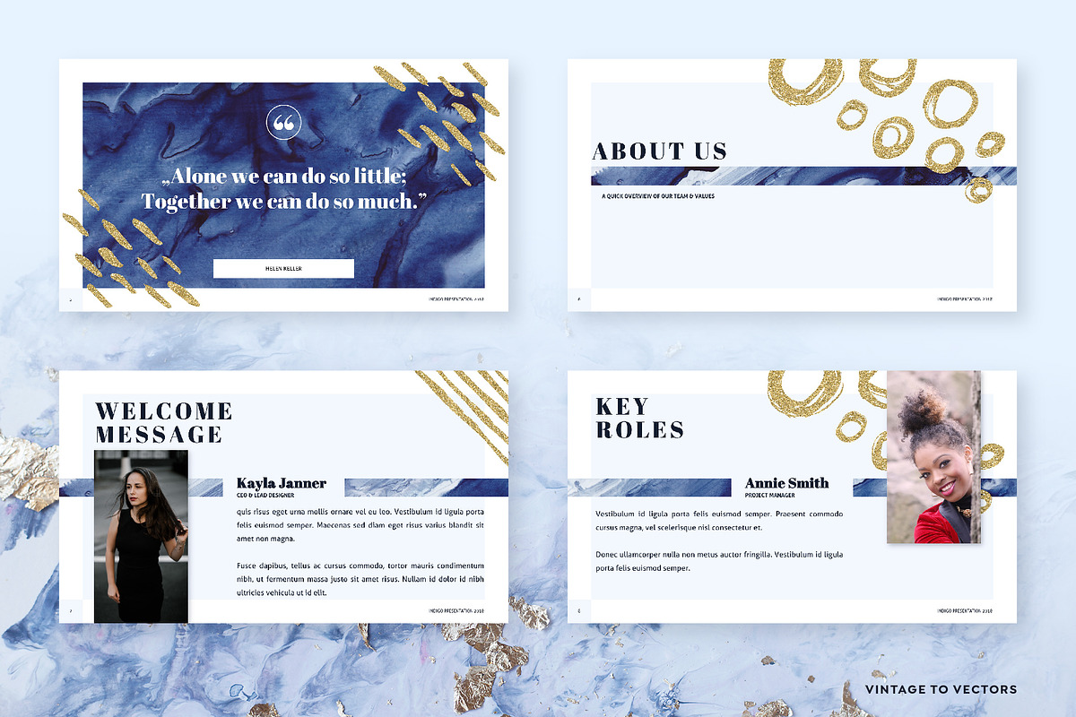 INDIGO PPT Presentation Templates, a Presentation Template by Vintage To Vectors (Photo 3 of 8)