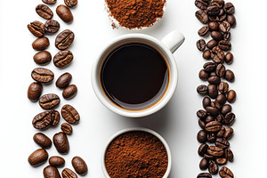 Aromatic Coffee Beans Ground Coffee, a Food & Drink Photo by Pixeness Studio