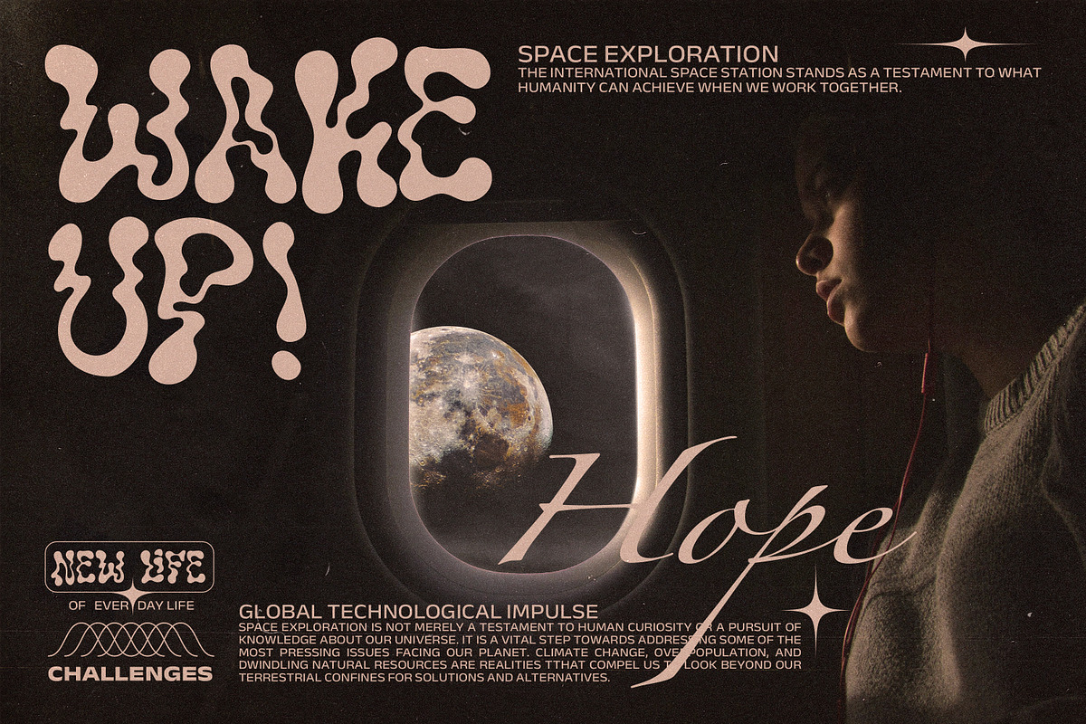 The Nebula Flow Font - Chrome Type, a Font by softulka (Photo 3 of 11)