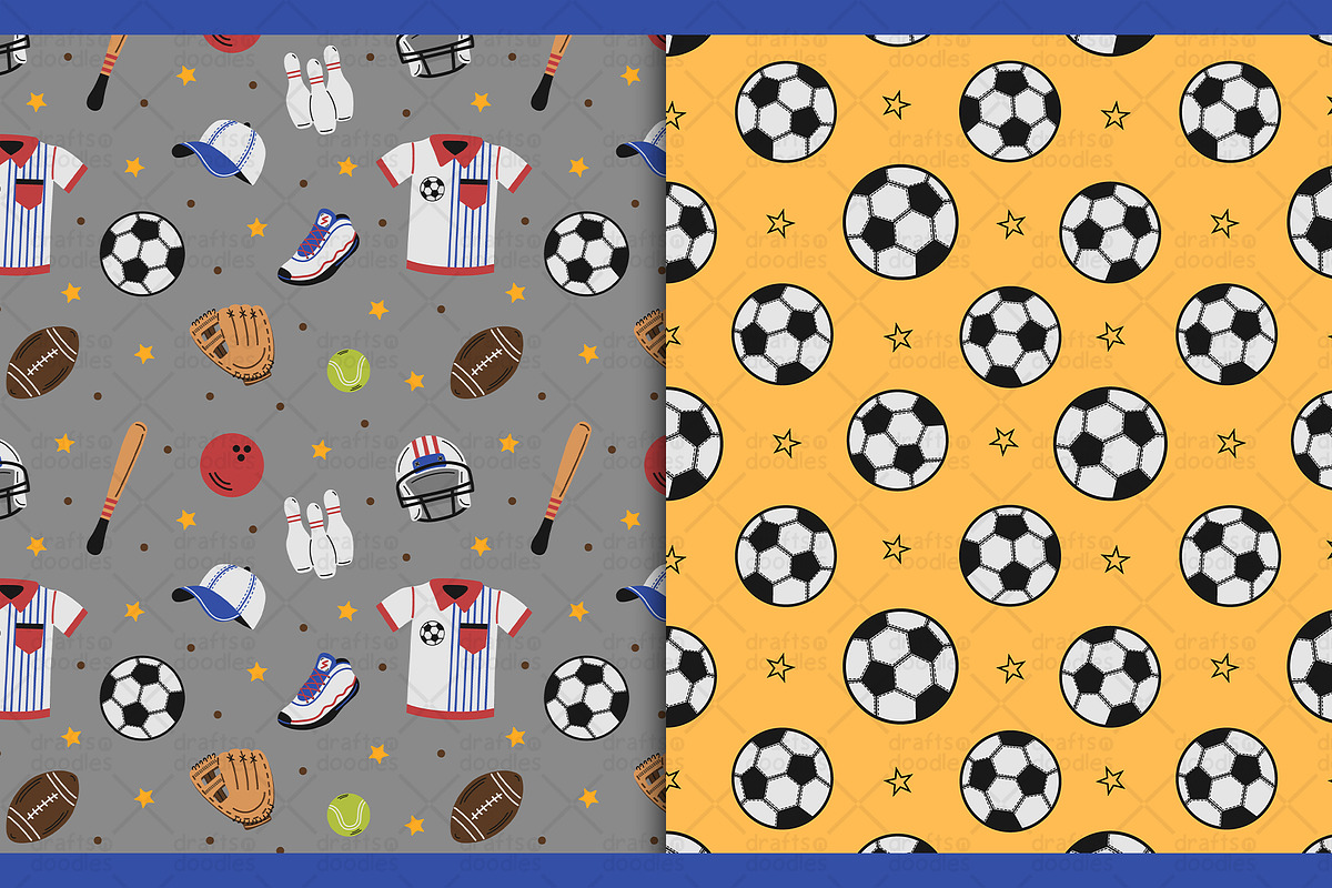 Sports Equipment Graphic Set, a Pattern Graphic by Drafts n Doodles (Photo 5 of 11)