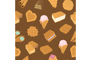 Food delicious dessert, waffle