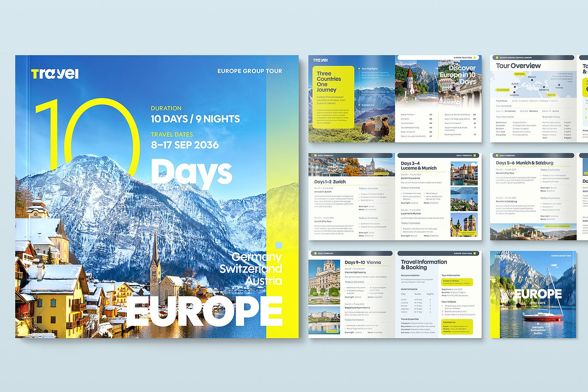 Square Travel Itinerary Brochure, a Brochure Template by BrandPacks (Photo 1 of 4)