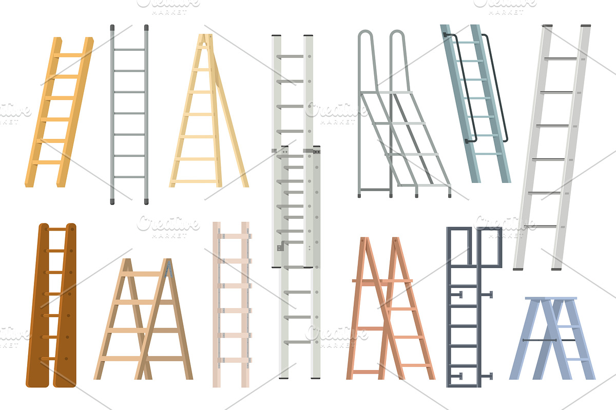 Cartoon step ladders. Different, an Illustration by YummyBuum
