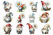 Watercolor Daisy Gnome Clipart, an Illustration by Dream Creation (Thumbnail 4 of 4)